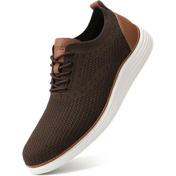 ⚡Men's Brown Oxfords Business Mesh Breathable Tennis Comfortable Walking Shoes - Picture 1 of 9